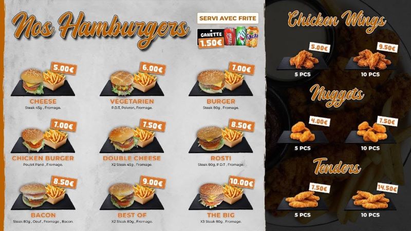 Le Sésame Kebab – Carte Burgers